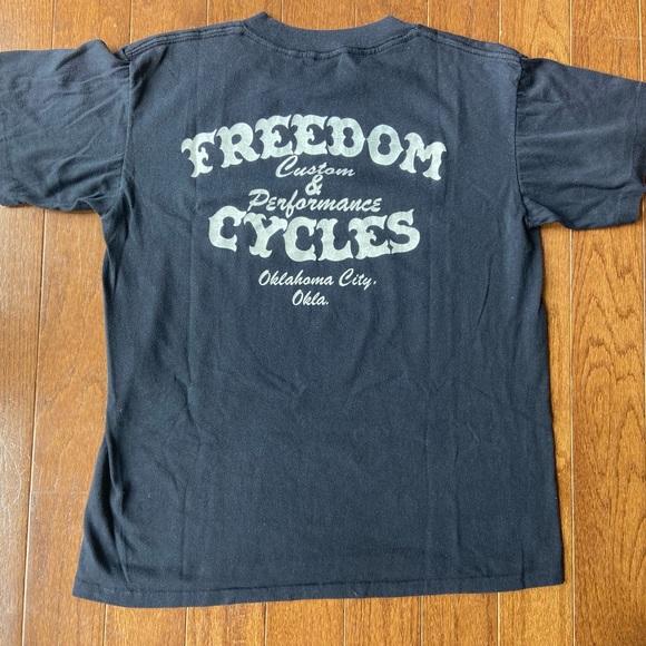 1980's 3D Harley and Good Whiskey T-shirt - Picture 2 of 5